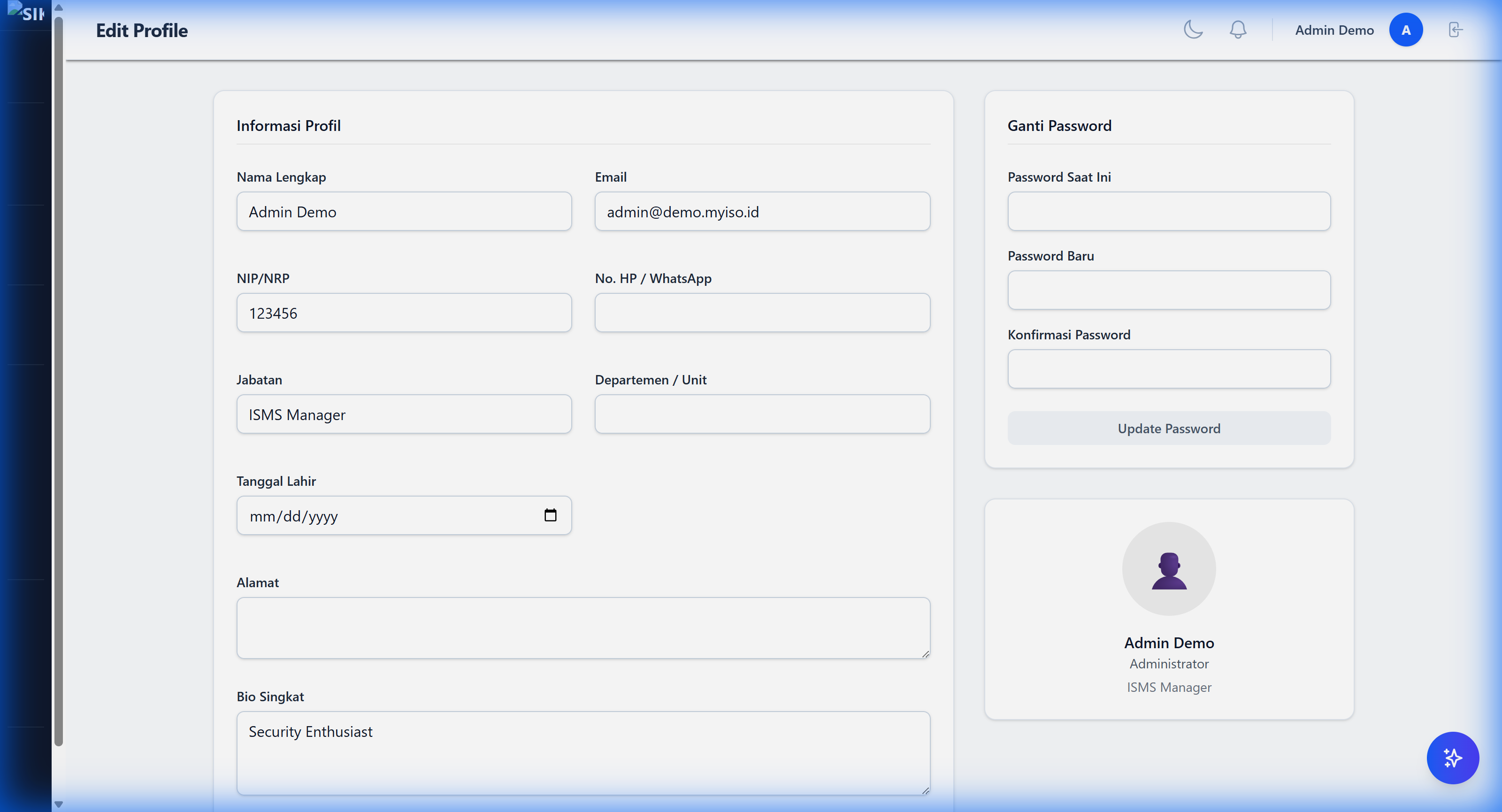 Halaman Profil Pengguna